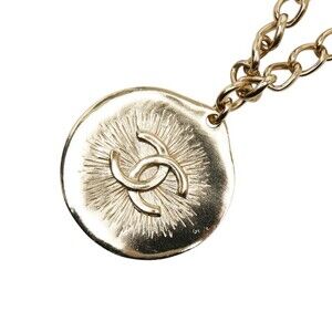 CHANEL Black Leather Logo Necklace